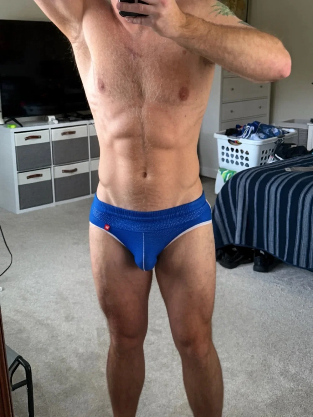 Blue Mesh Men’s Jock Brief XL